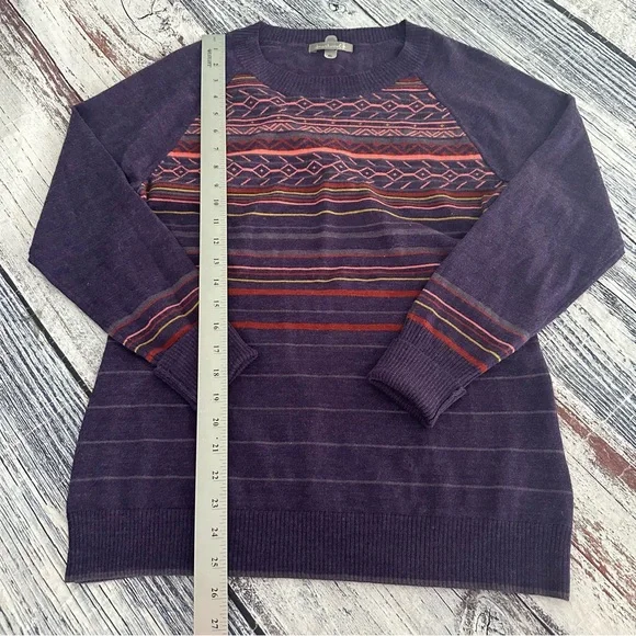 Smartwool Merino Wool Blend Purple Multicolor Knit Sweater - Picture 9 of 9